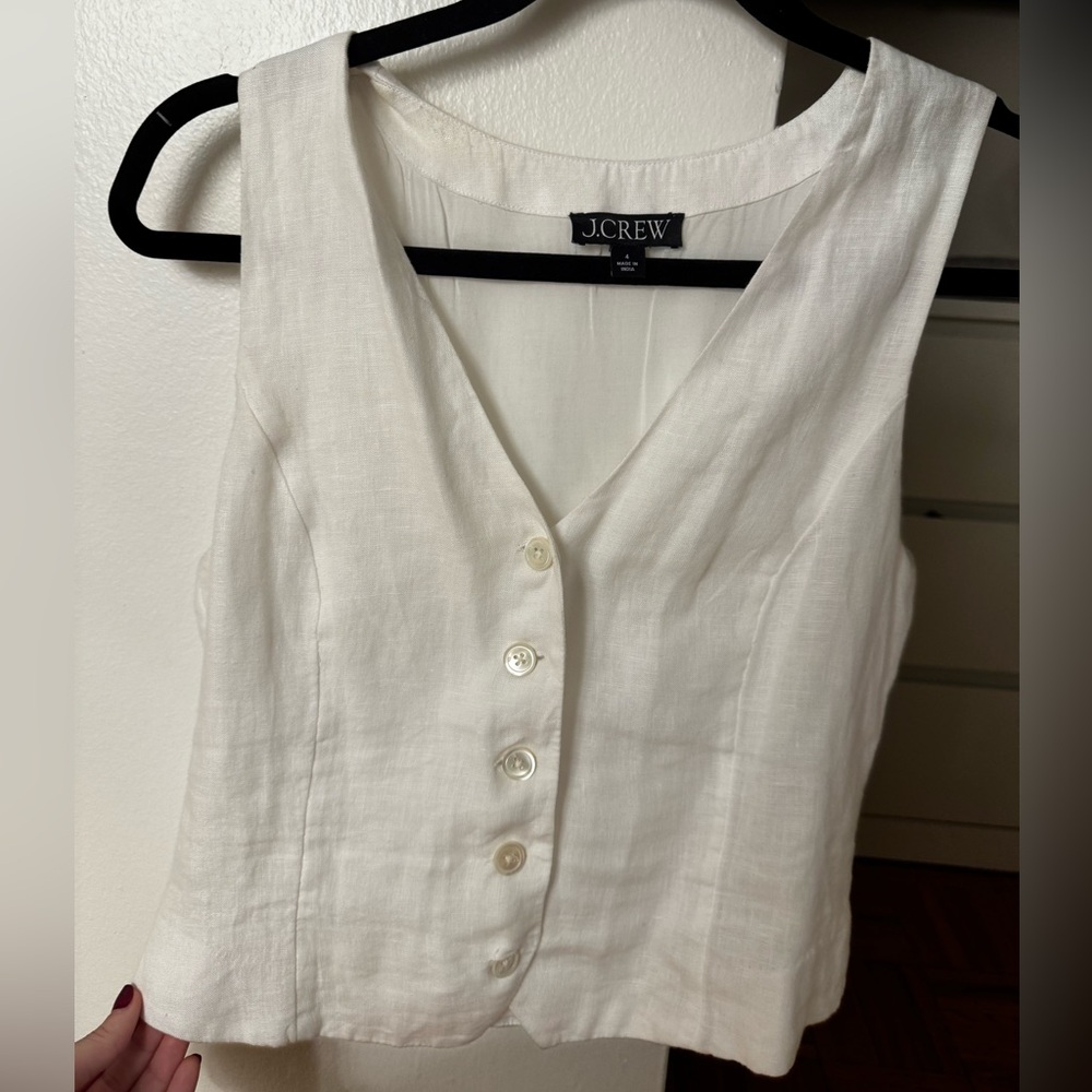 J. Crew Women’s Slim Fit linen blend vest